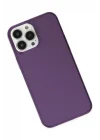 Mey İthalat®  iPhone 14 Pro Max Kılıf Pc Sert Şeffaf Kapak - Mor