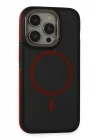 Mey İthalat®  iPhone 14 Pro Max Kılıf Rocky Magsafe Kapak - Siyah-Kırmızı
