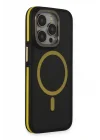 Mey İthalat®  iPhone 14 Pro Max Kılıf Rocky Magsafe Kapak - Siyah-Sarı
