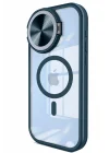 Mey İthalat®   iPhone 14 Pro Max Kılıf Teleskop Lens Magsafe Silikon Kapak - Lacivert