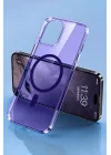 Mey İthalat®  iPhone 14 Pro Max Kılıf Tron Şeffaf Magsafe Kapak - Derin Mor
