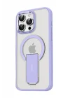 Mey İthalat®   iPhone 14 Pro Tork Magsafe Standlı Kapak - Lila