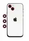 Mey İthalat®  iPhone 14 Shine Kamera Lens - Kırmızı