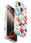 Mey İthalat®   iPhone 15 Flower Series Magsafe Kapak - Beyaz