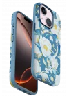 Mey İthalat®  iPhone 15 Flower Series Magsafe Kapak - Mavi