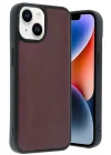 Mey İthalat®   iPhone 15 Kılıf Aras Deri Kapak - Bordo