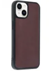 Mey İthalat®   iPhone 15 Kılıf Aras Deri Kapak - Bordo