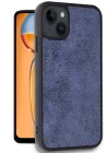 Mey İthalat®   iPhone 15 Kılıf Aras Deri Kapak - Lacivert