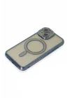 Mey İthalat®  iPhone 15 Kılıf Joke Simli Magneticsafe Kılıf - Lacivert
