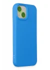 Mey İthalat®   iPhone 15 Kılıf Nano içi Kadife Silikon - Mavi