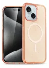 Mey İthalat®   iPhone 15 Plus Kılıf Star Magsafe Kapak - Turuncu