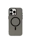 Mey İthalat®  iPhone 15 Pro Kılıf Anka PC Magneticsafe Sert Metal Kapak - Siyah