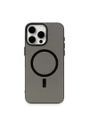 Mey İthalat®  iPhone 15 Pro Kılıf Anka PC Magneticsafe Sert Metal Kapak - Siyah