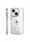 Mey İthalat®  iPhone 15 Pro Kılıf Crystal Magsafe Kapak - Şeffaf