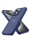 Mey İthalat®  iPhone 15 Pro Kılıf Elegant Kapak - Lacivert