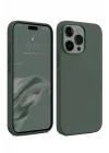 Mey İthalat®  iPhone 15 Pro Kılıf First Silikon - Koyu Yeşil