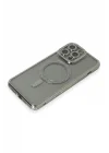 Mey İthalat®  iPhone 15 Pro Kılıf Joke Simli Magneticsafe Kılıf - Gri