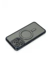 Mey İthalat®  iPhone 15 Pro Kılıf Joke Simli Magneticsafe Kılıf - Lacivert