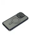 Mey İthalat®  iPhone 15 Pro Kılıf Joke Simli Magneticsafe Kılıf - Lacivert