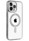 Mey İthalat®   iPhone 15 Pro Kılıf Kronos Magsafe Kapak - Titanyum Gri