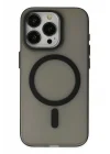 Mey İthalat®  iPhone 15 Pro Kılıf Lodos Magneticsafe Mat Kapak - Siyah