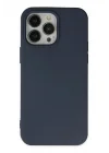 Mey İthalat®   iPhone 15 Pro Kılıf Nano içi Kadife Silikon - Lacivert