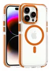 Mey İthalat®  iPhone 15 Pro Max Bella Magsafe Kapak - Turuncu