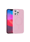 Mey İthalat®  iPhone 15 Pro Max Broş Magsafe Kapak - Pembe