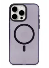 Mey İthalat®  iPhone 15 Pro Max Kılıf Anka PC Magneticsafe Sert Metal Kapak - Mor