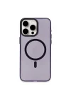 Mey İthalat®  iPhone 15 Pro Max Kılıf Anka PC Magneticsafe Sert Metal Kapak - Mor