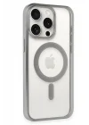 Mey İthalat®  iPhone 15 Pro Max Kılıf Erozi Magsafe Kapak - Gümüş