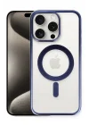 Mey İthalat®  iPhone 15 Pro Max Kılıf Erozi Magsafe Kapak - Lacivert