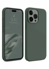 Mey İthalat®  iPhone 15 Pro Max Kılıf First Silikon - Koyu Yeşil