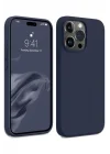 Mey İthalat®  iPhone 15 Pro Max Kılıf First Silikon - Lacivert