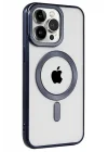 Mey İthalat®   iPhone 15 Pro Max Kılıf Kronos Magsafe Kapak - Lacivert