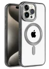 Mey İthalat®   iPhone 15 Pro Max Kılıf Kronos Magsafe Kapak - Siyah