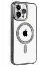 Mey İthalat®   iPhone 15 Pro Max Kılıf Kronos Magsafe Kapak - Siyah