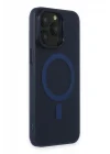 Mey İthalat®  iPhone 15 Pro Max Kılıf Lodos Magneticsafe Mat Kapak - Mavi