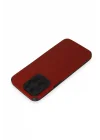 Mey İthalat®  iPhone 15 Pro Max Kılıf Loop Deri Silikon - Kırmızı