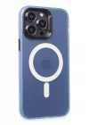 Mey İthalat®  iPhone 15 Pro Max Kılıf Mateks Magsafe Kapak - Sierra Blue