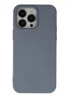 Mey İthalat®   iPhone 15 Pro Max Kılıf Nano içi Kadife Silikon - Gri