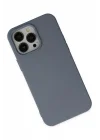 Mey İthalat®   iPhone 15 Pro Max Kılıf Nano içi Kadife Silikon - Gri