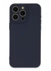 Mey İthalat®  iPhone 15 Pro Max Kılıf Nano içi Kadife Silikon - Lacivert