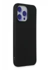 Mey İthalat®   iPhone 15 Pro Max Kılıf Nano içi Kadife Silikon - Siyah