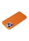 Mey İthalat®  iPhone 15 Pro Max Kılıf Nano içi Kadife Silikon - Turuncu