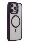 Mey İthalat®  iPhone 15 Pro Max Kılıf Roblox Lens Magsafe Standlı Kapak - Derin Mor