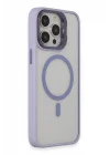 Mey İthalat®  iPhone 15 Pro Max Kılıf Roblox Lens Magsafe Standlı Kapak - Lila