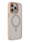 Mey İthalat®  iPhone 15 Pro Max Kılıf Roblox Lens Magsafe Standlı Kapak - Pudra