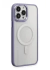 Mey İthalat®   iPhone 15 Pro Max Kılıf Room Magneticsafe Silikon - Lila