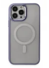 Mey İthalat®   iPhone 15 Pro Max Kılıf Room Magneticsafe Silikon - Lila
